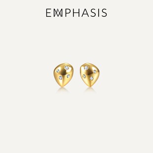 EMPHASIS艾斐诗「融」系列18K黄色黄金钻石耳钉96025E