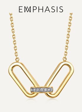 EMPHASIS艾斐诗「融」系列18K金双扣钻石项链94149N