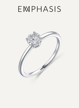 EMPHASIS艾斐诗「密」系列白色18K金镶嵌钻石戒指显钻92253R