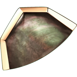 EMPHASIS艾斐诗「合」系列18K玫瑰金黑色贝母耳钉单边93465E