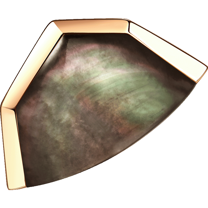 「合」系列18K金黑色贝母耳钉