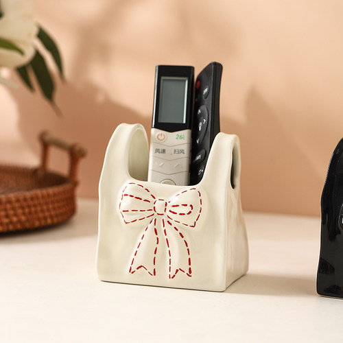 创意蝴蝶结陶瓷笔筒收纳盒