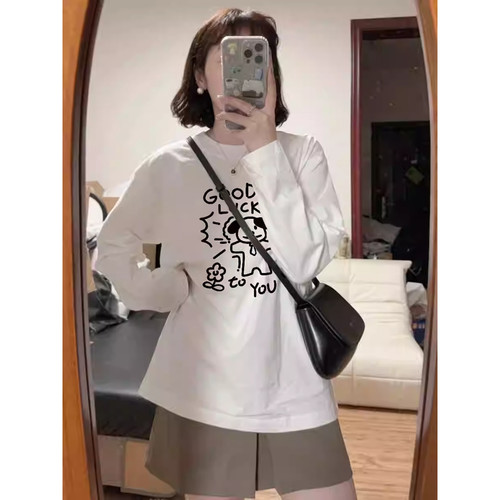 白色内搭长袖t恤女韩系显瘦2026新款早秋打底衫chic别致宽松上衣