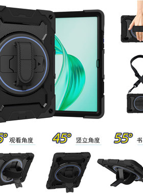 丽真保护套适用于荣耀平板X9硅胶外壳X8A防摔11英寸手托旋转支撑架NDL-W09/AL00全包x8a户外车载pad背带HONOR