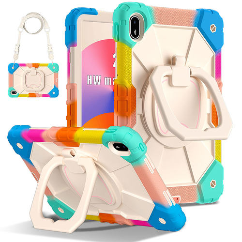 丽真硅胶套适用于2024新款华为MatePad SE11保护套外壳AGS6-W00横竖旋转支撑架防摔平板包11英寸手提户外背带