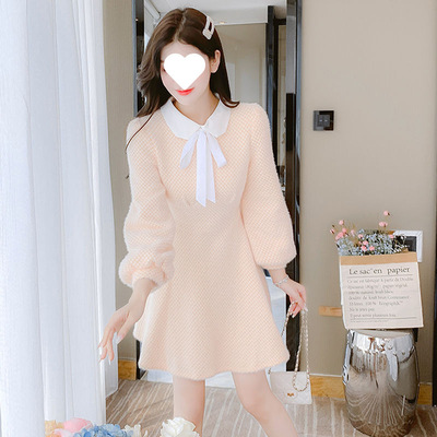 法式小个子针织连衣裙女装秋冬2025年新款冬季配大衣内搭打底冬裙