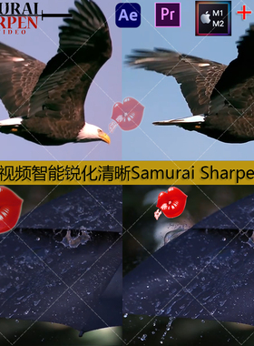 Ae Pr视频智能锐化清晰增强细节Samurai Sharpen插件 intel+M1/M2