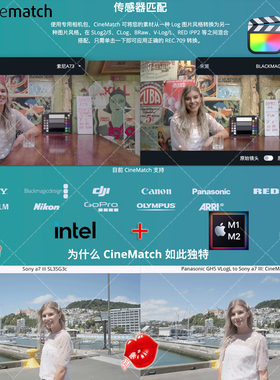 FinalCut 多摄像机色彩空间转换匹配调色插件 CineMatch for FCPX
