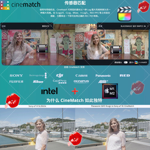 FinalCut 多摄像机色彩空间转换匹配调色插件 CineMatch for FCPX
