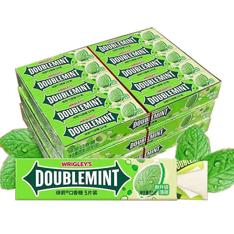 绿箭口香糖5片整盒20条100片箭牌薄荷糖清凉清口接吻糖果清新口气,零食/坚果/特产,口香糖,淘宝优惠券,粉丝福利购,淘宝优惠卷