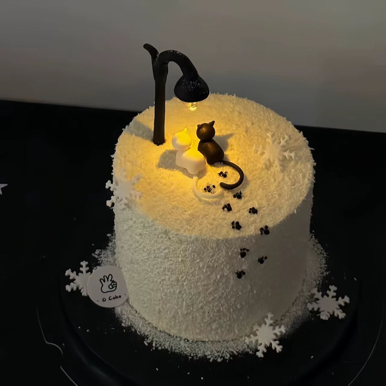 网红七夕情人节ins蛋糕装饰路灯小猫咪摆件情侣告白纪念生日插件