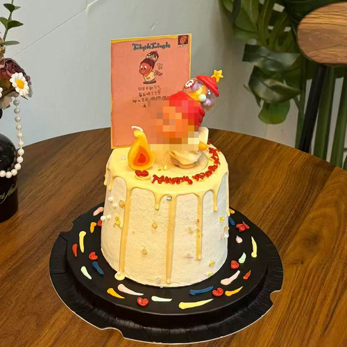 网红卡通吹泡泡星星人蛋糕装饰摆件儿童节男孩女孩生日甜品装扮