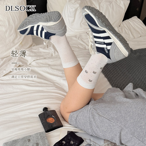 ins潮夏季薄款中筒女袜