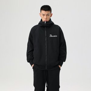 DUAMIN美式潮牌休闲立领条纹运动卫衣开衫外套