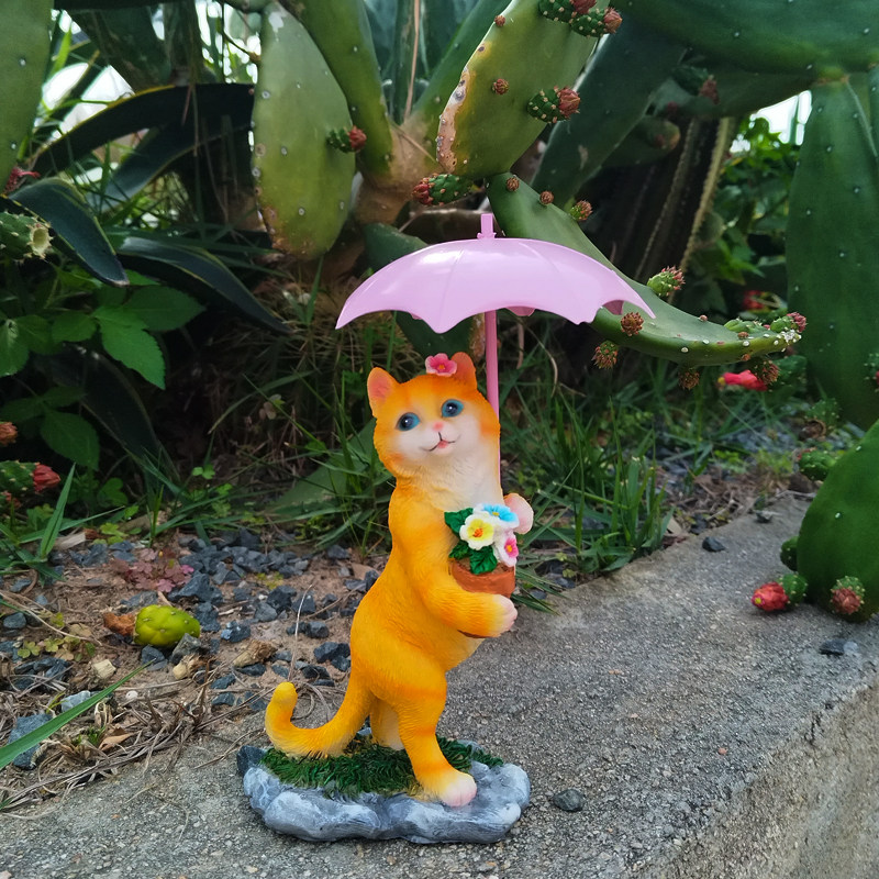 创意可爱猫咪打伞动物摆件花园庭院阳台装饰盆景幼儿园民宿造景,家居饰品,户外/庭院摆件,淘宝优惠券,粉丝福利购,淘宝优惠卷