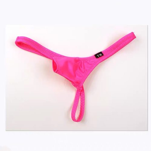 男士新款丁字裤短象鼻开口分离式丁字裤镂空款内裤冰丝性感内衣t