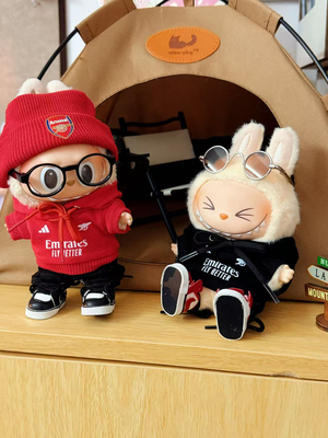 17cm拉布布搪胶挂件盲盒足球队服卫衣T恤V1V2通用球衣换装阿森纳