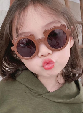 小熊儿童太阳镜2022新款超萌可爱遮阳墨镜潮拍照卡通宝宝防紫外线