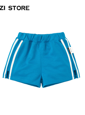 JUZI STORE童装TC双面复古下装田径运动短裤中性男童女童1920658