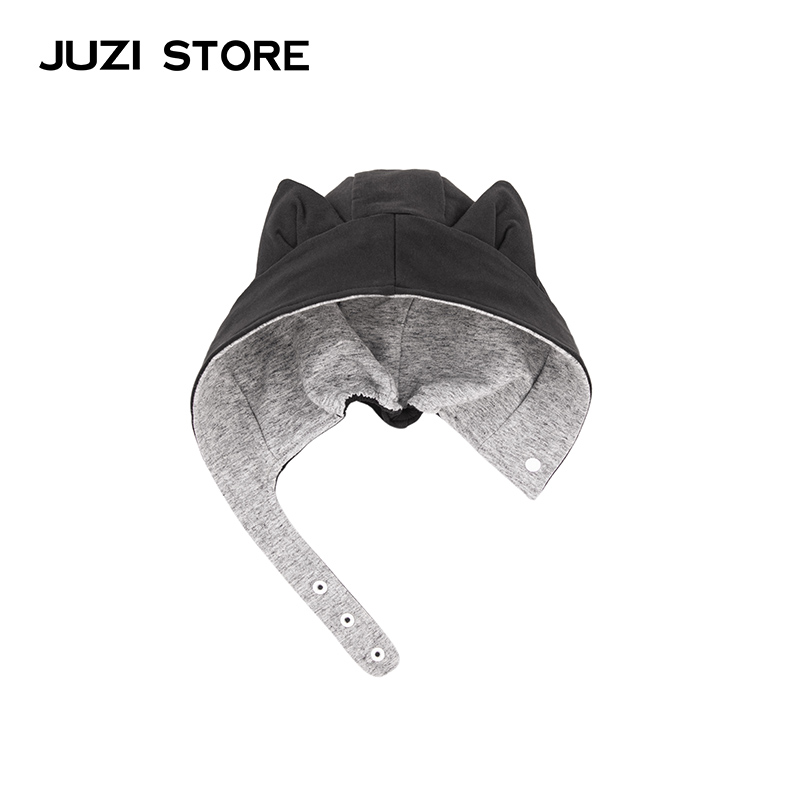 JUZI STORE童装秋冬套头帽迷你毛圈撞色帽子中性男童女童1917904