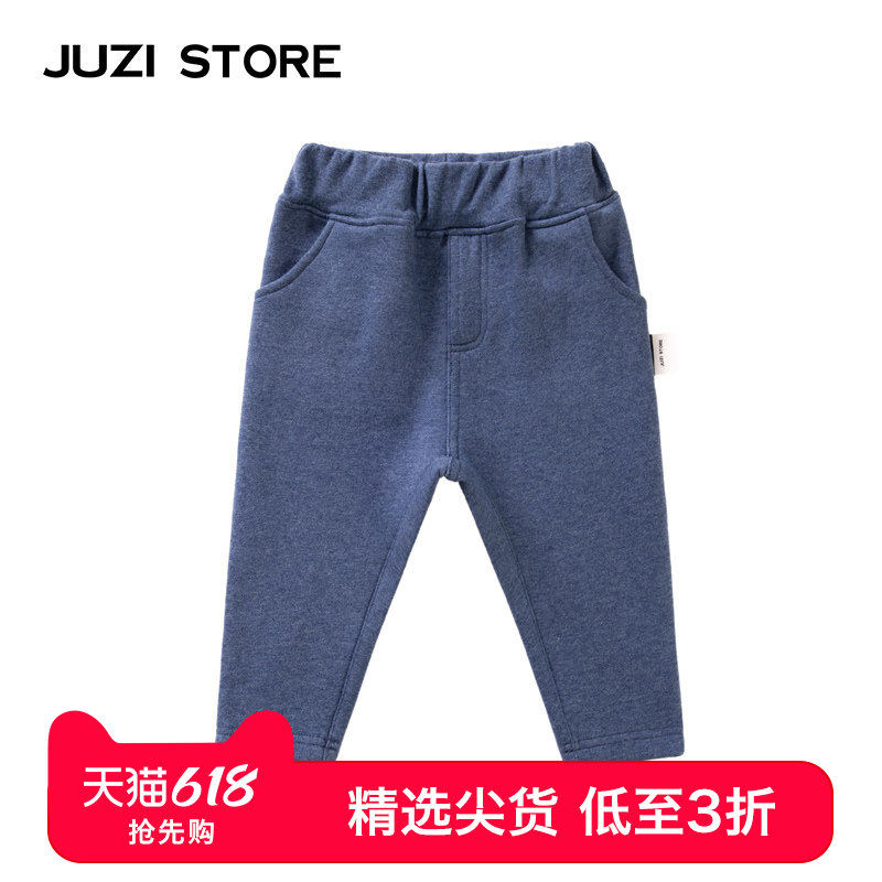 JUZI STORE童装加厚保暖绒布精灵下装长裤中性男童女童10