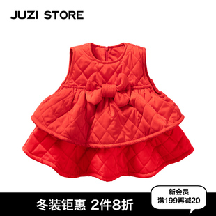 棉服背心女童1041301 拜年服记忆光泽绗缝甜美风格 JUZI STORE童装
