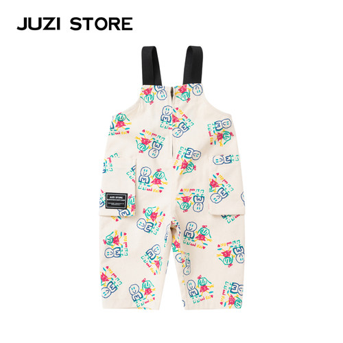 JUZISTORE卡通涂鸦印花背带裤