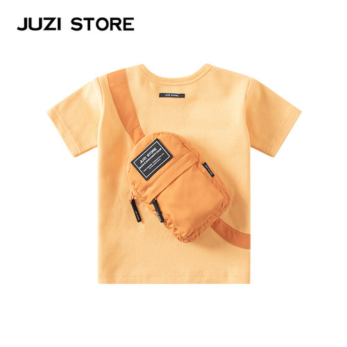 juzi双珠地装饰中性风短袖t恤