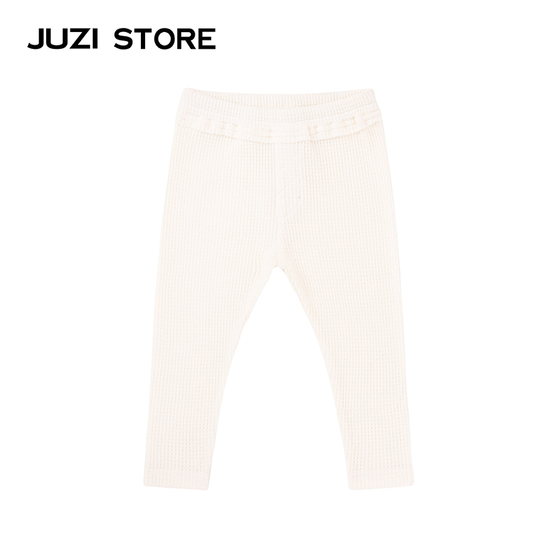 JUZI STORE童装厚度华夫格基本款下装纯棉打底长裤男女童1