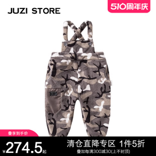 中性男童女童1840742 秋冬珊瑚绒军事Style背带裤 STORE童装 JUZI