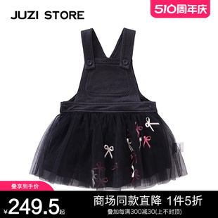 JUZI 饰背带裙连衣裙女童1936835 针织牛仔网纱蝴蝶结装 STORE童装