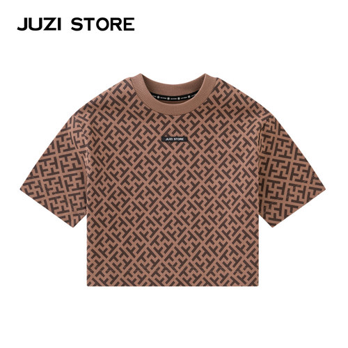 JUZISTORE复古老花短袖T恤