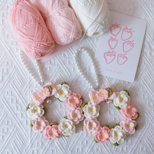 毛线花环挂件手工编织DIY材料包礼物车挂钩织自制钩针送女朋友520