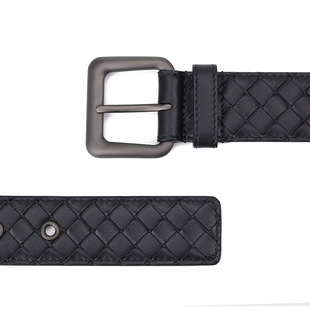 头层纯牛皮编织皮带男士牛仔裤西裤真皮腰带韩时尚针扣货号BV-035