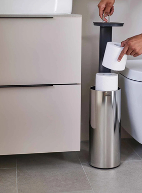 JosephJoseph卷纸收纳桶不锈钢卫生间落地卷纸架创意纸巾架家用