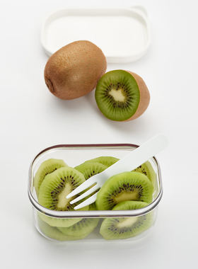 荷兰进口mepal便携l水果盒250毫升保鲜盒带水果叉便当餐盒密封盒