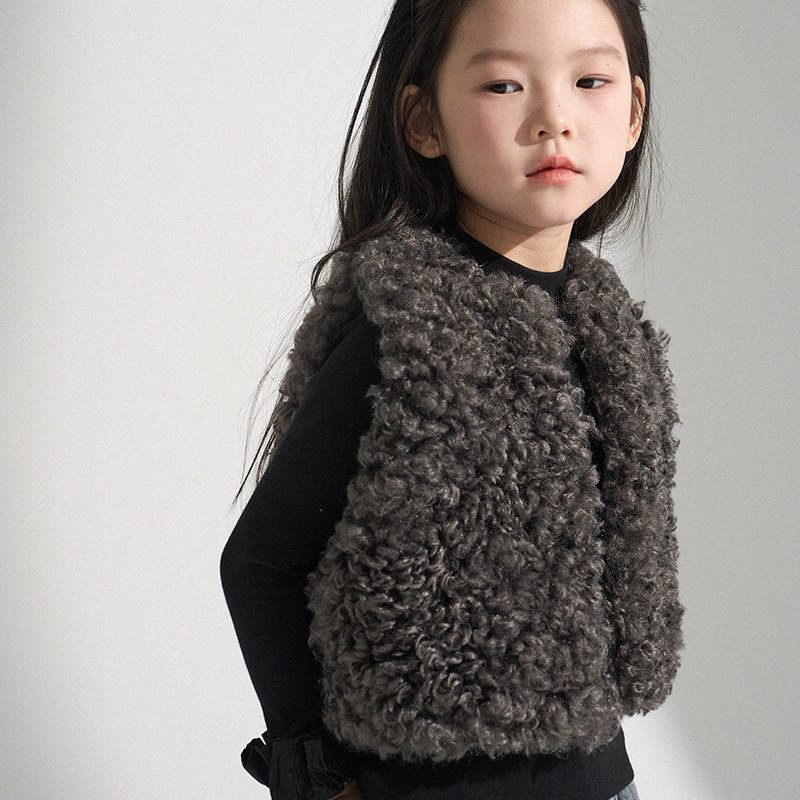 PISELLI史豌豆女童2025新款冬季高级毛毛卷马甲儿童外穿背心外套,童装/婴儿装/亲子装,普通外套,淘宝优惠券,粉丝福利购,淘宝优惠卷