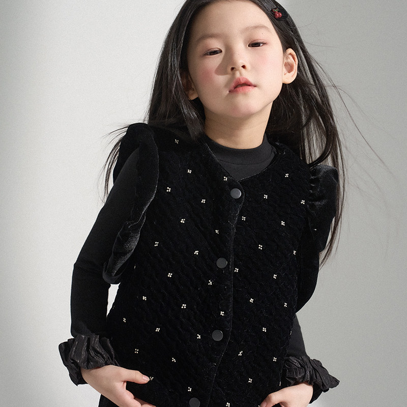 PISELLI史豌豆女童2025新款冬季丝绒马甲儿童新中式外穿背心潮,童装/婴儿装/亲子装,普通外套,淘宝优惠券,粉丝福利购,淘宝优惠卷