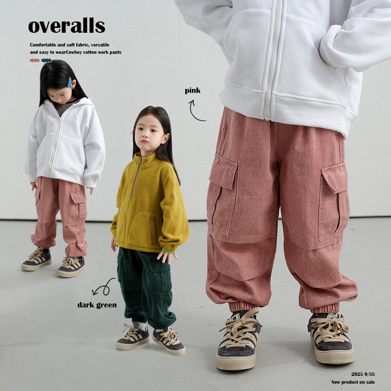 PISELLI史豌豆女童牛仔棉工装裤