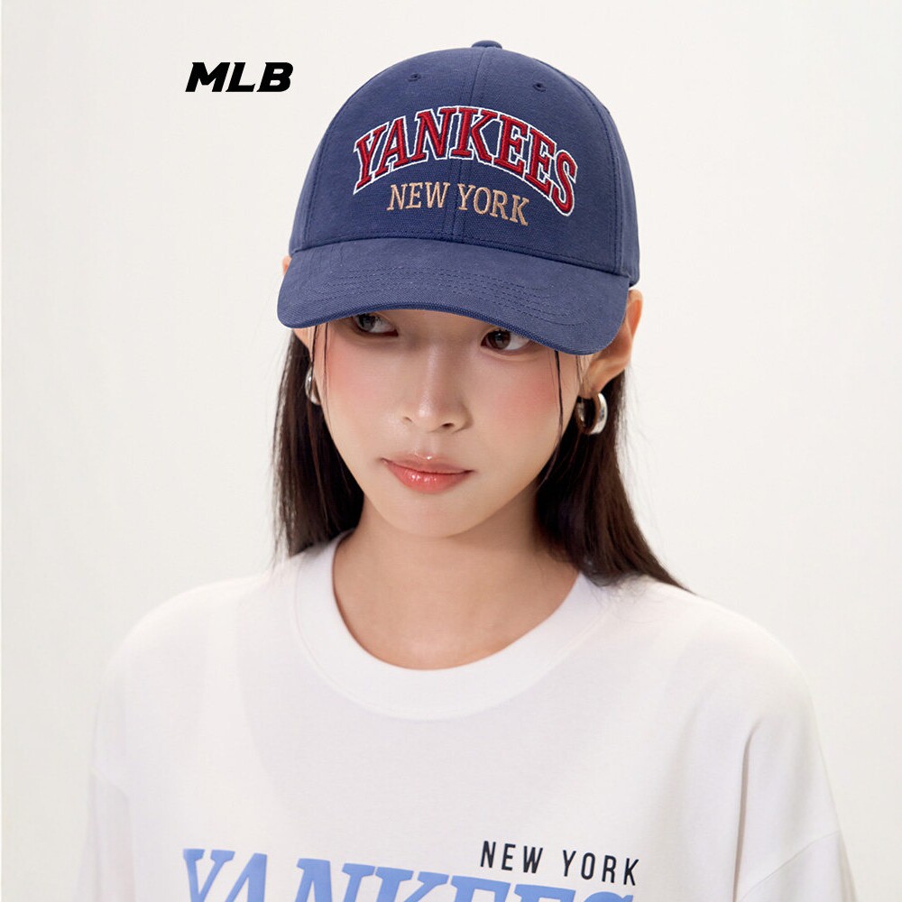 MLB情侣棒球帽26新款男女学院风字母刺绣硬顶遮阳鸭舌帽3ACPV285N