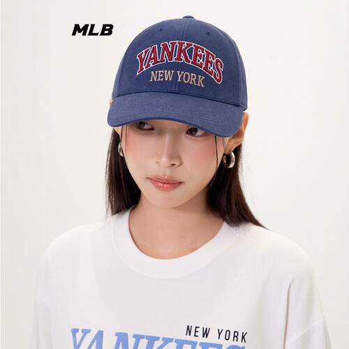 MLB情侣棒球帽学院风硬顶鸭舌帽