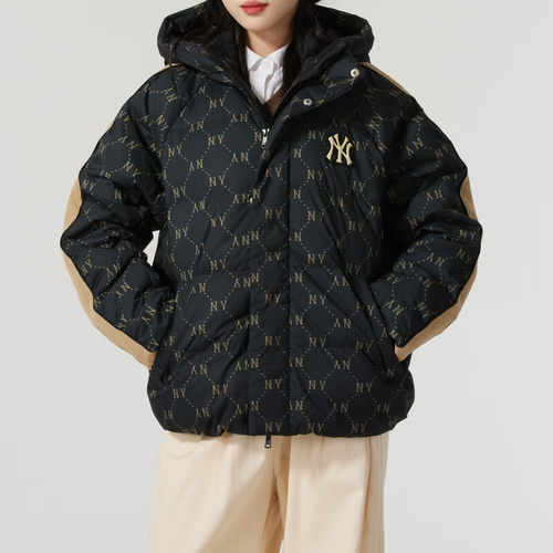 MLB情侣NY老花保暖羽绒服