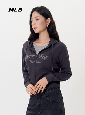 美职棒NY刺绣连帽女户外休闲夹克