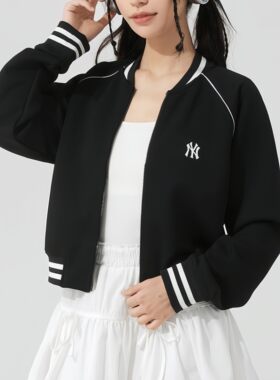 MLB女春NY小标短款棒球外套