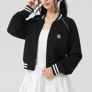 MLB女子外套25春季新款NY小标短款上衣开衫运动棒球服 3FTRV1251