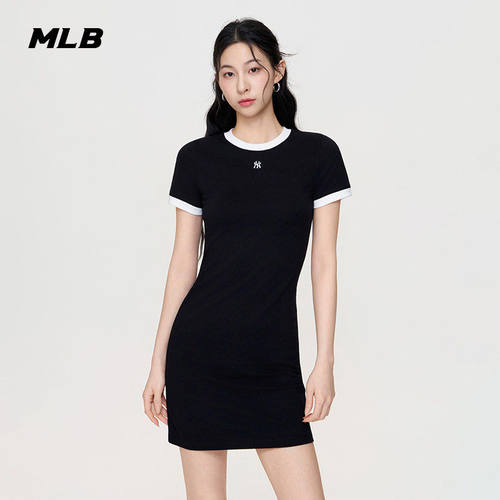 MLB连衣裙复古拼接修身休闲裙