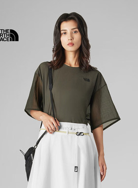 TheNorthFace26春夏新款北面UE女拼接舒适圆领休闲短袖T恤8FD0
