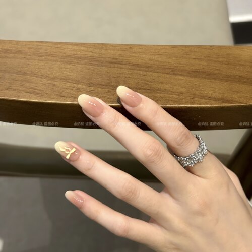 【A菠萝酱】菠萝黄色渐变显白高级感纯手工美甲成品清爽多巴胺