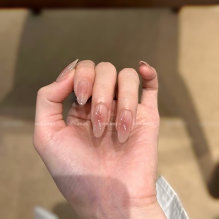 温柔梅酱冰润腮红纯手工穿戴甲高级感纯欲天花板美甲 A胭脂醉