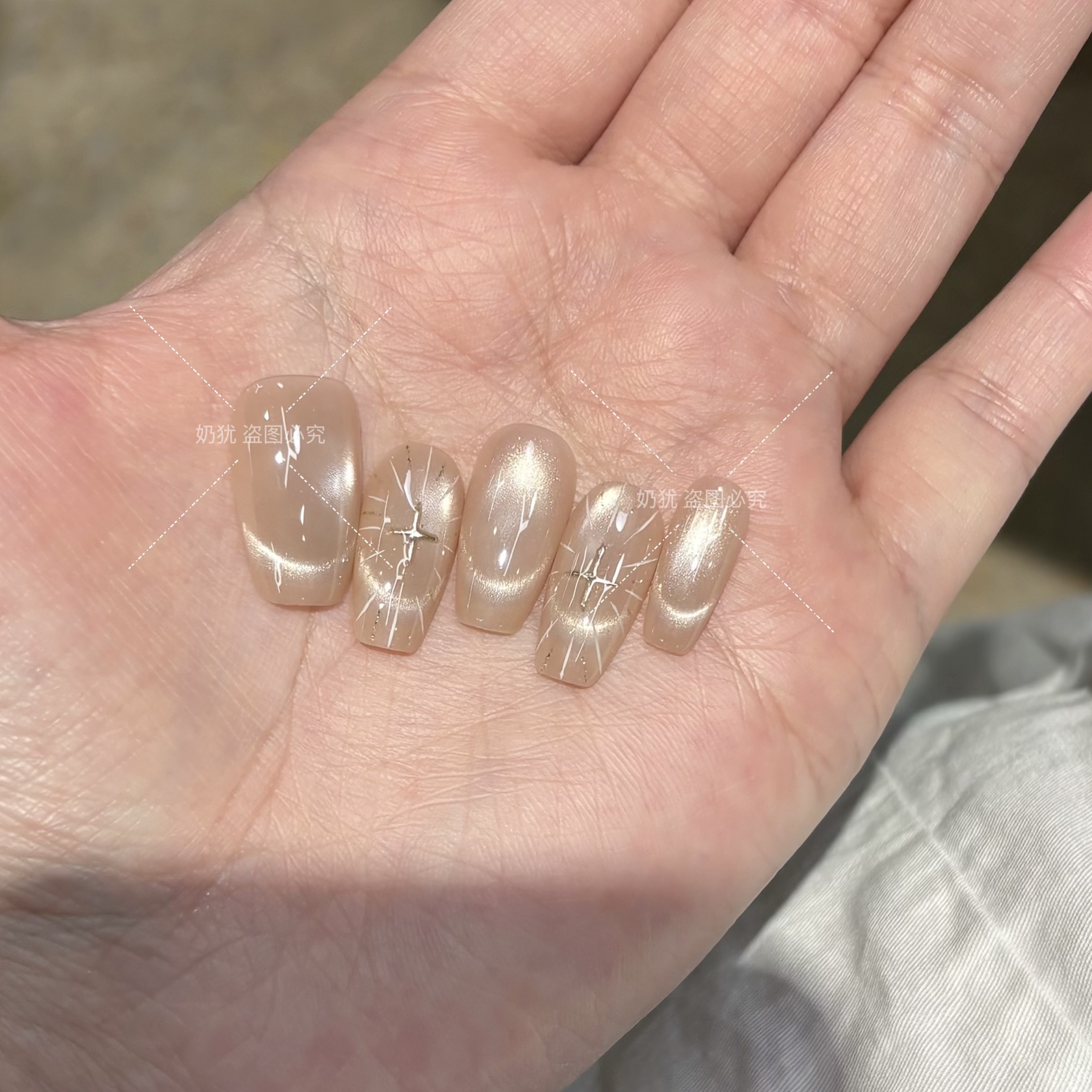 【神谕圣光】万圣节圣光猫眼燃尽纯手工穿戴甲手绘高品质美甲成品